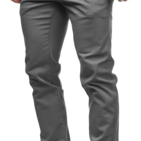 Comfortable Dark Grey Slim Fit Stretch Pants for Men - Versatile & Stylish - Picture 2 of 4